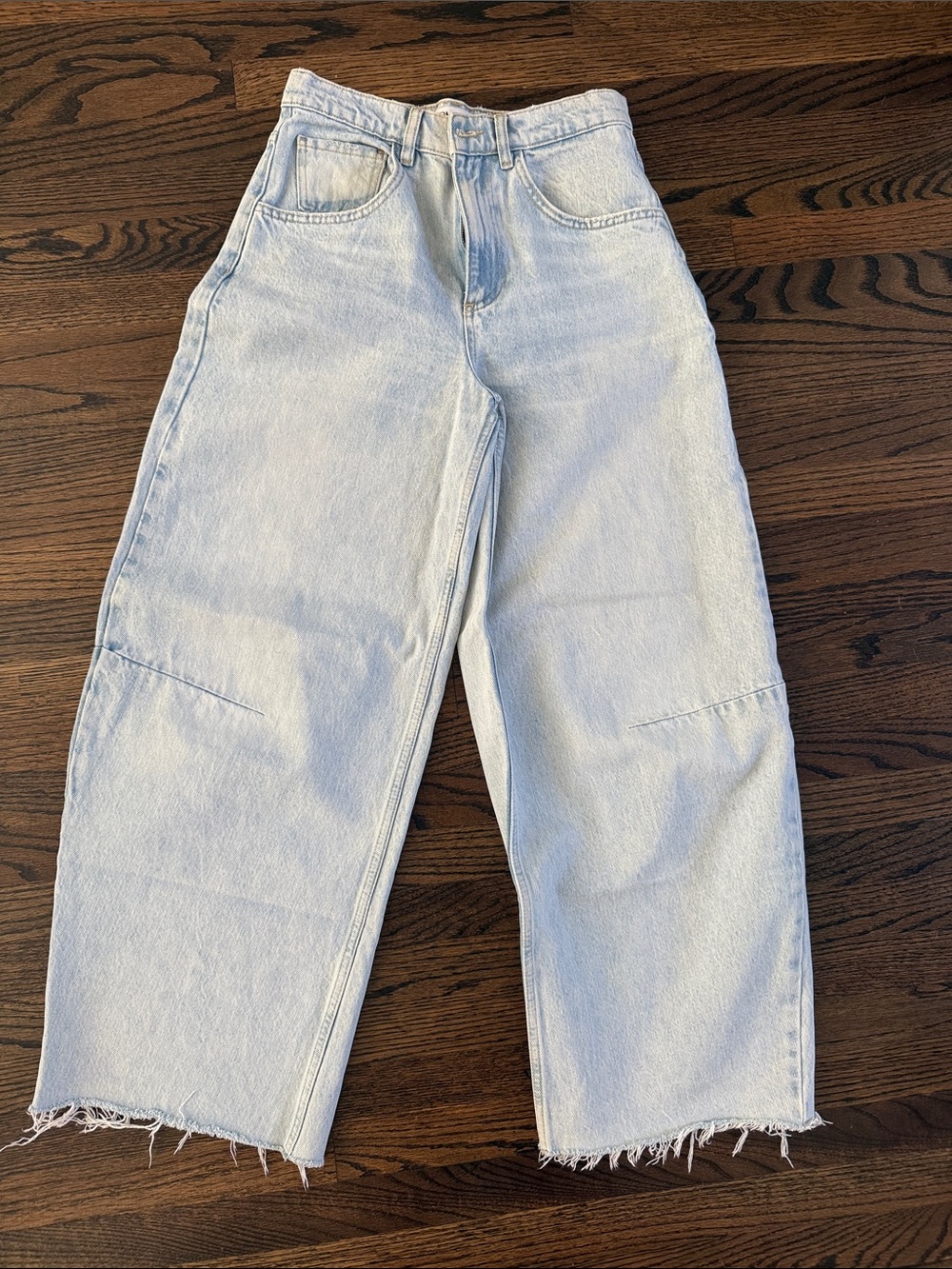 Zara Light Blue High-Rise Wide Leg Jeans